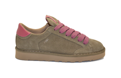 SCARPA ALLACCIATA P001 DONNA IN SUEDE MILITARY OLIVE BROWNROSE